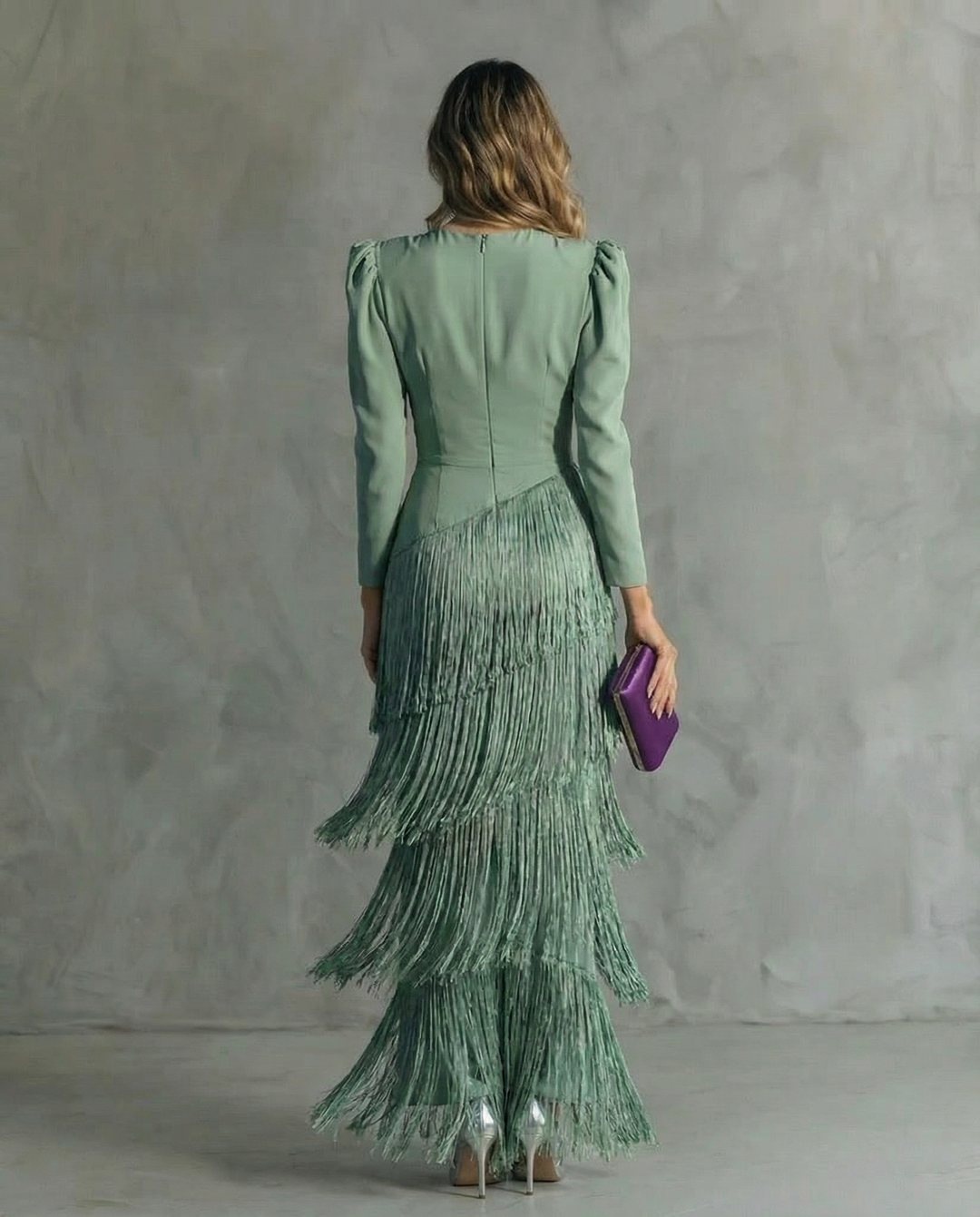 Natasha | Stylish Flowy V-Neck Long Sleeve Dress