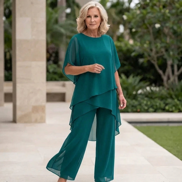 Valeria | Elegant Draped Palazzo Pants Set