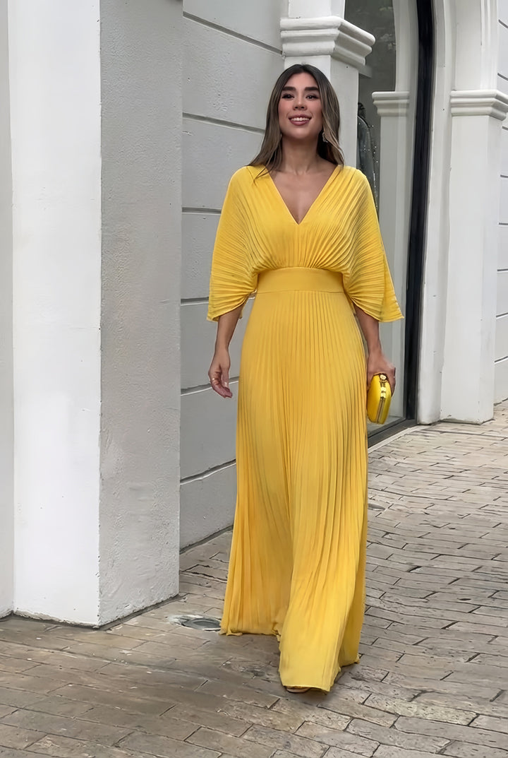 Serelina | Stylish Pleated Elegance Maxi Dress