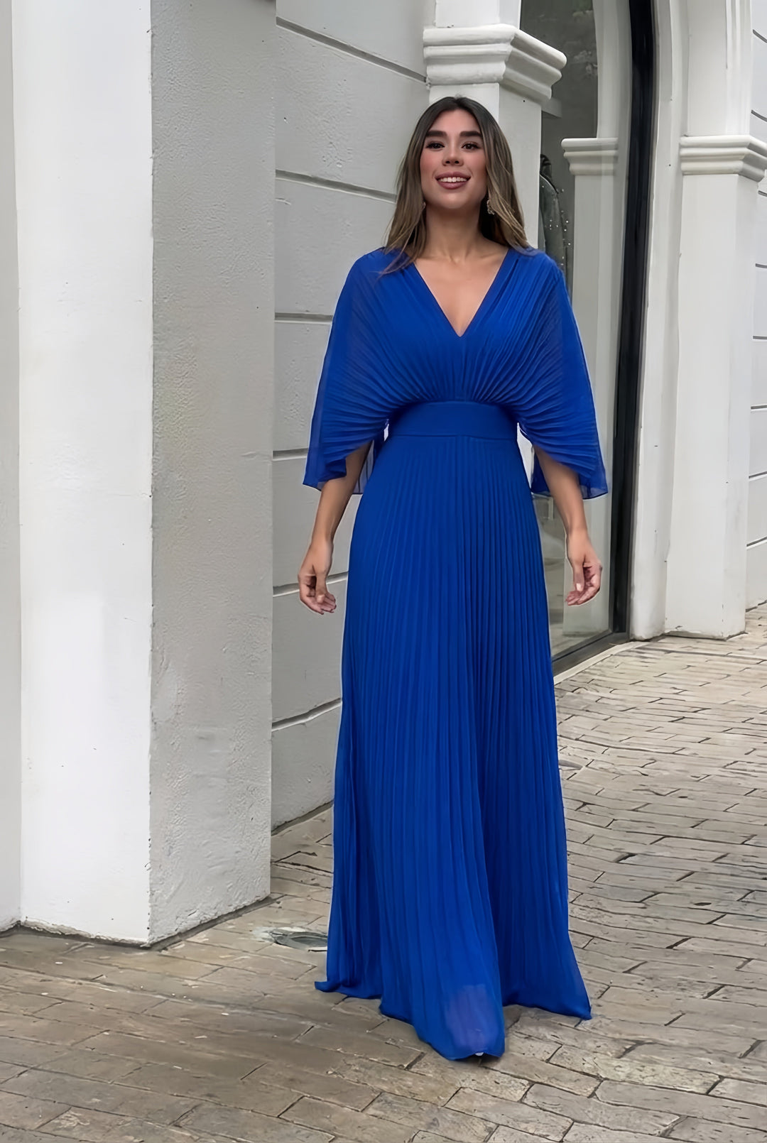 Serelina | Stylish Pleated Elegance Maxi Dress