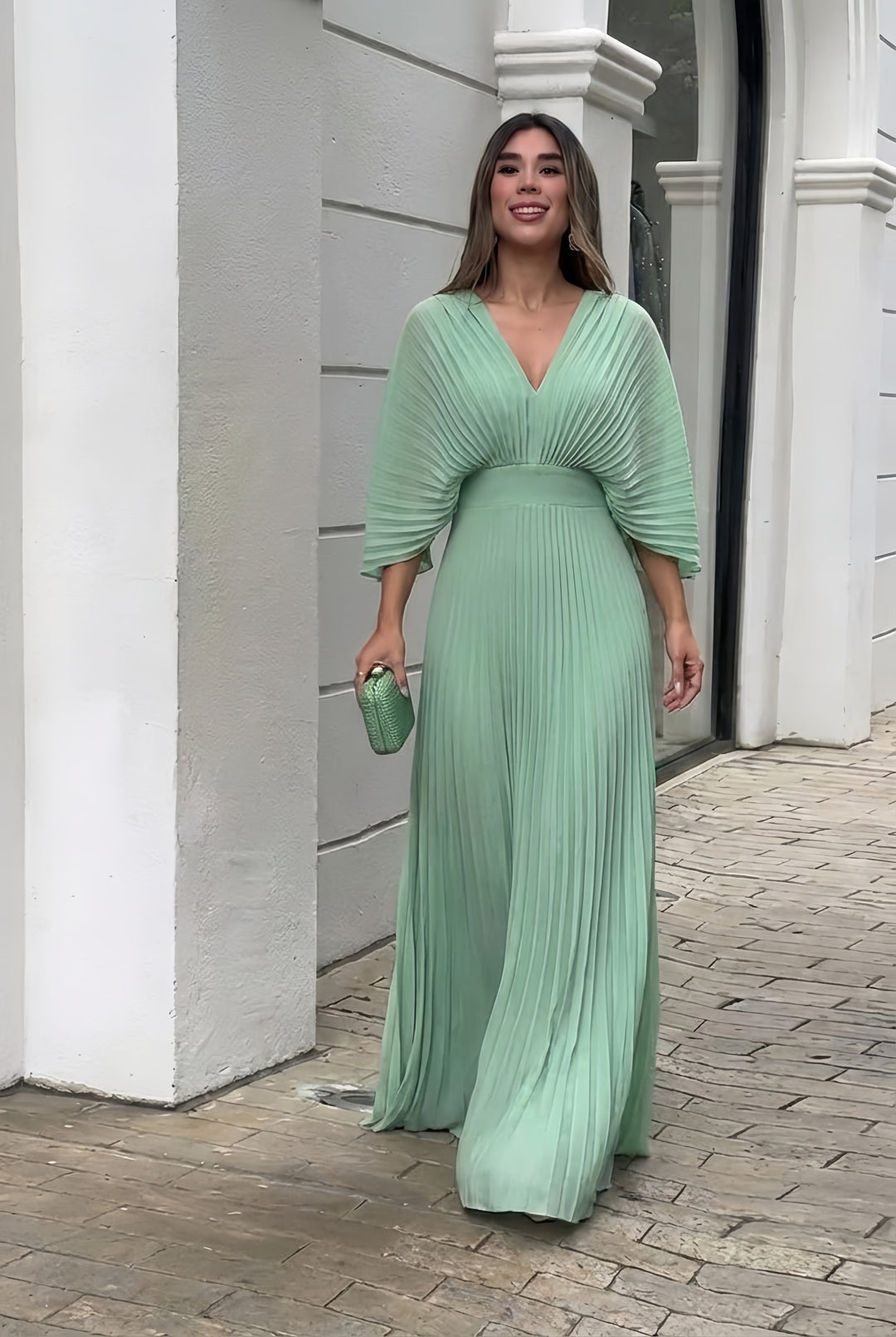 Serelina | Stylish Pleated Elegance Maxi Dress