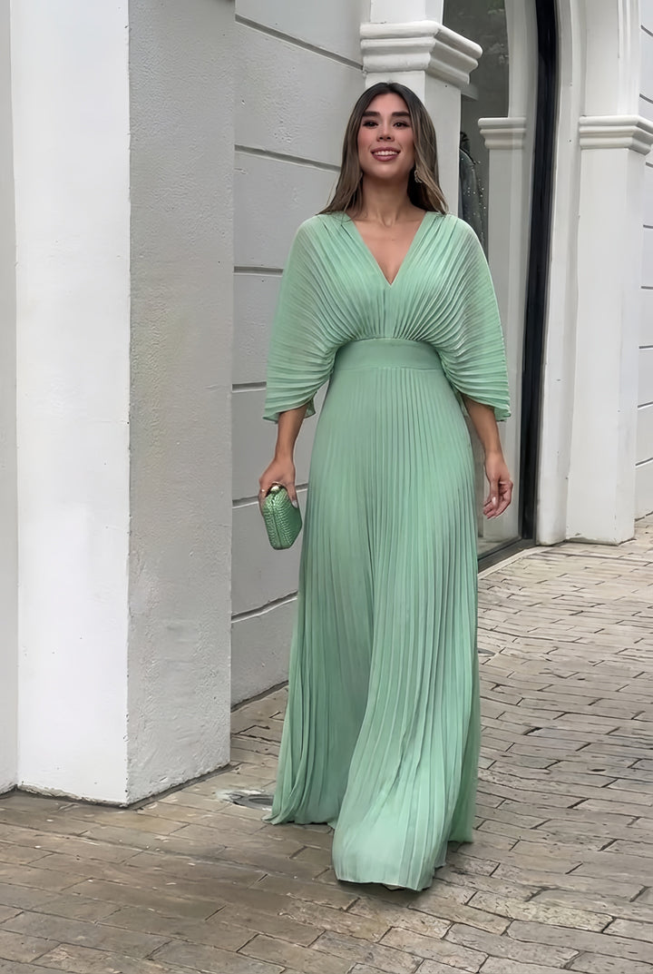 Serelina | Stylish Pleated Elegance Maxi Dress