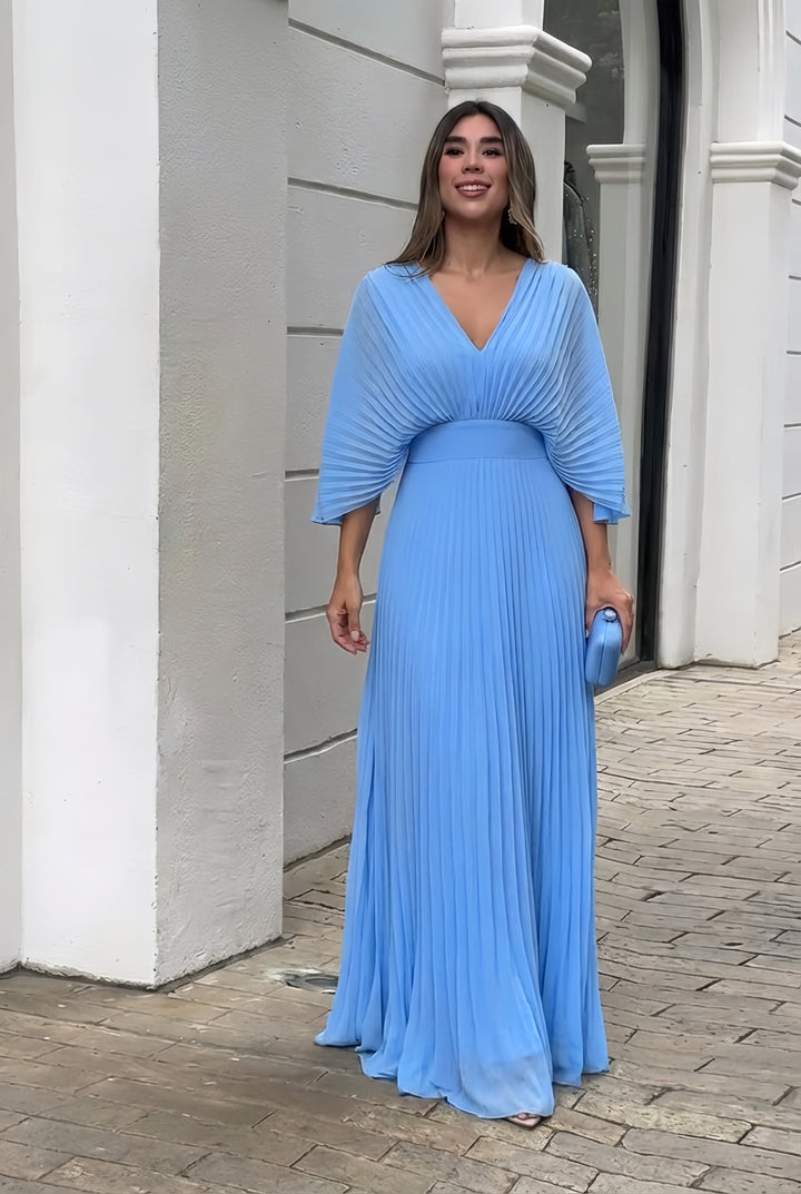 Serelina | Stylish Pleated Elegance Maxi Dress