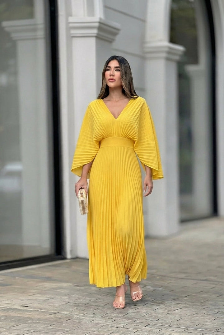 Serelina | Stylish Pleated Elegance Maxi Dress