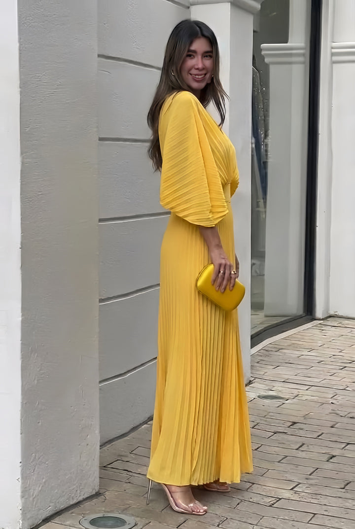 Serelina | Stylish Pleated Elegance Maxi Dress