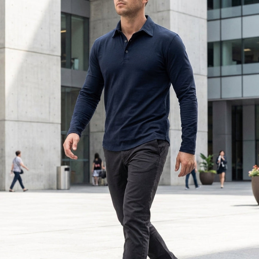 Dalton | Casual Long Sleeve Collared Polo