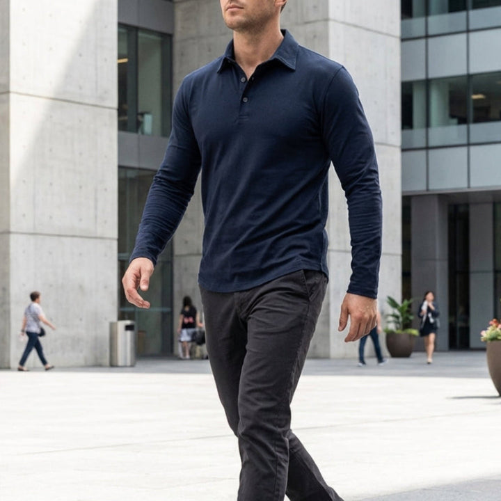 Dalton | Casual Long Sleeve Collared Polo