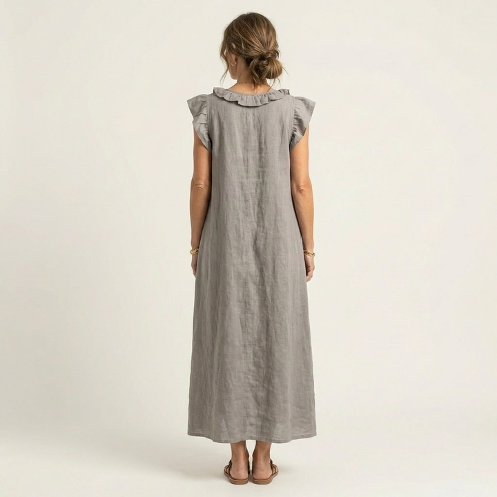 Bridget | Ruffled V-Neck Maxi Dress