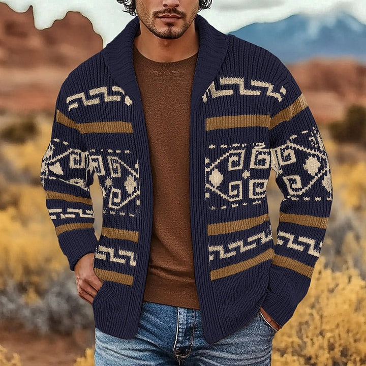 Foster | Heritage Patterned Zip Cardigan