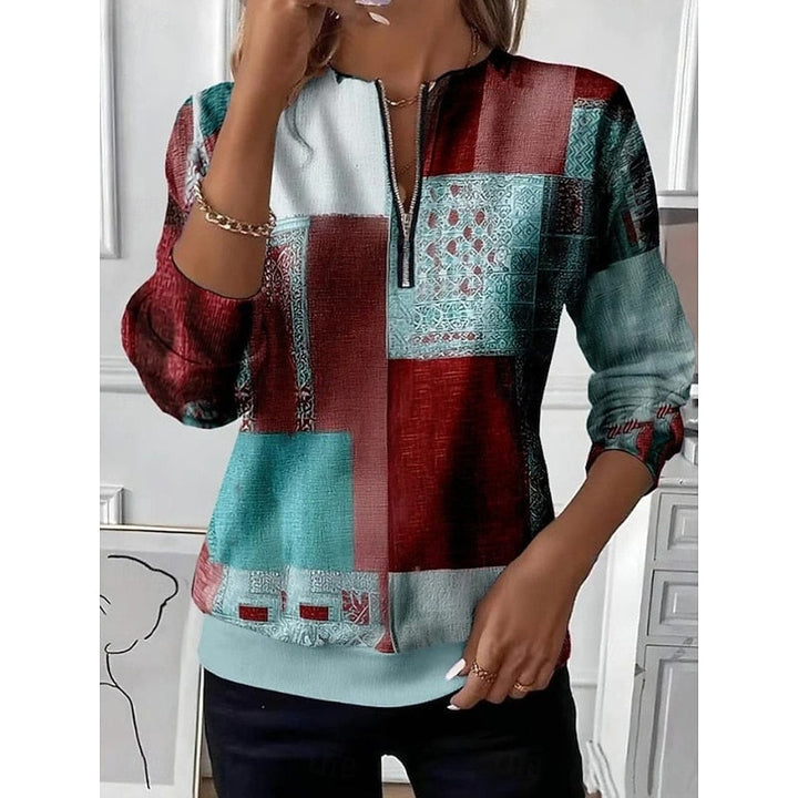 Marjorie | Colour Block Quarter-Zip Sweatshirt
