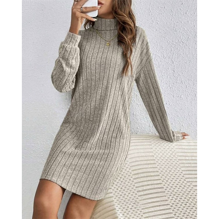 Bianca | Ribbed High-Neck Sweater Dress