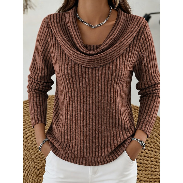 Imogen | Cowl Neck Ribbed Sweater