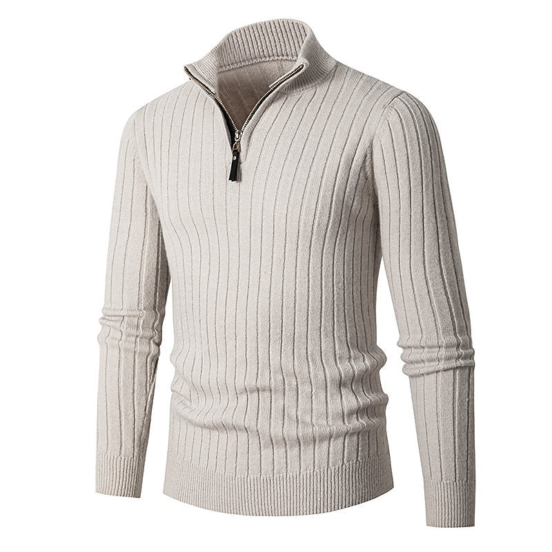 Reuben | Quarter-Zip Ribbed Sweater