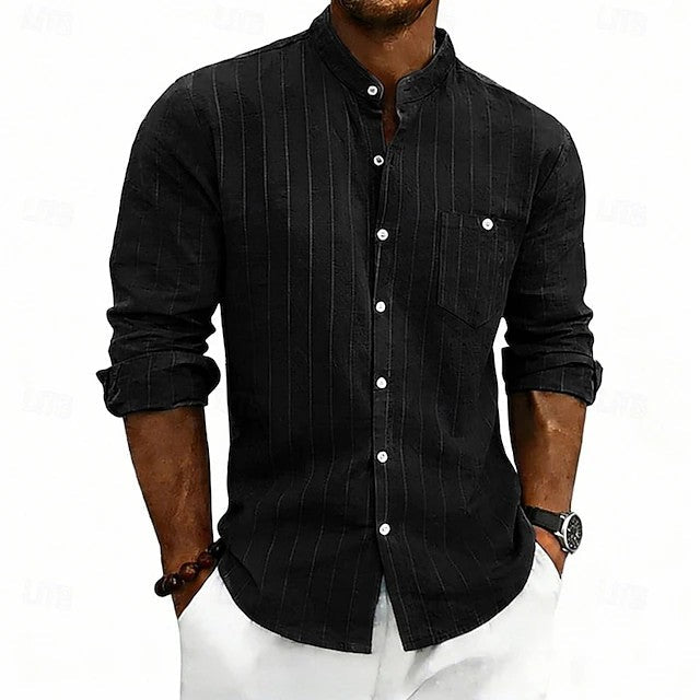 Julian | Textured Band Collar Shirt