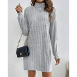 Bianca | Ribbed High-Neck Sweater Dress