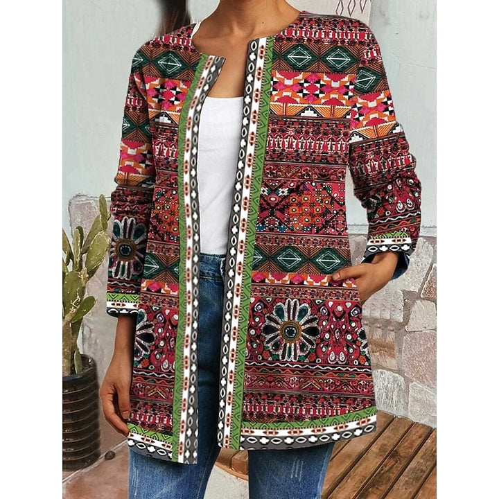Marlys | Patterned Open-Front Jacket