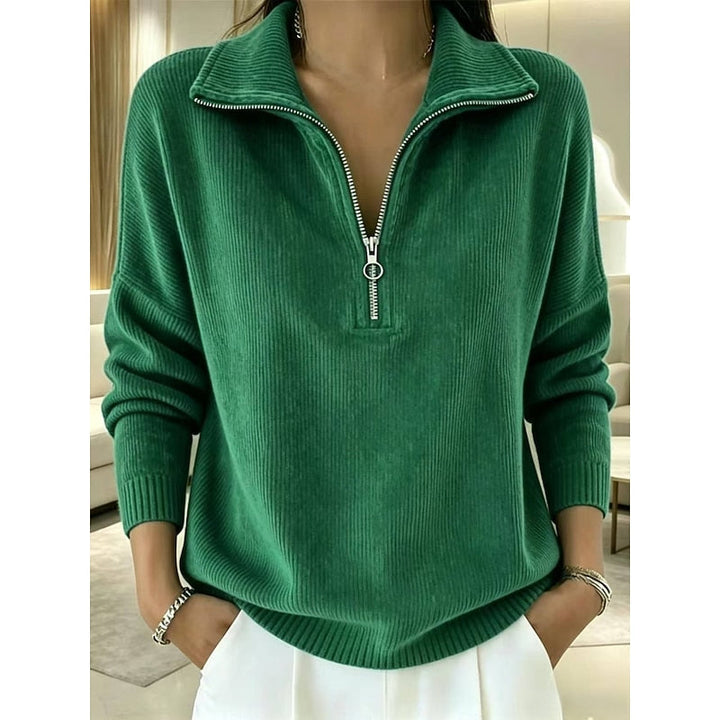 Sabine | Ribbed Quarter-Zip Sweater