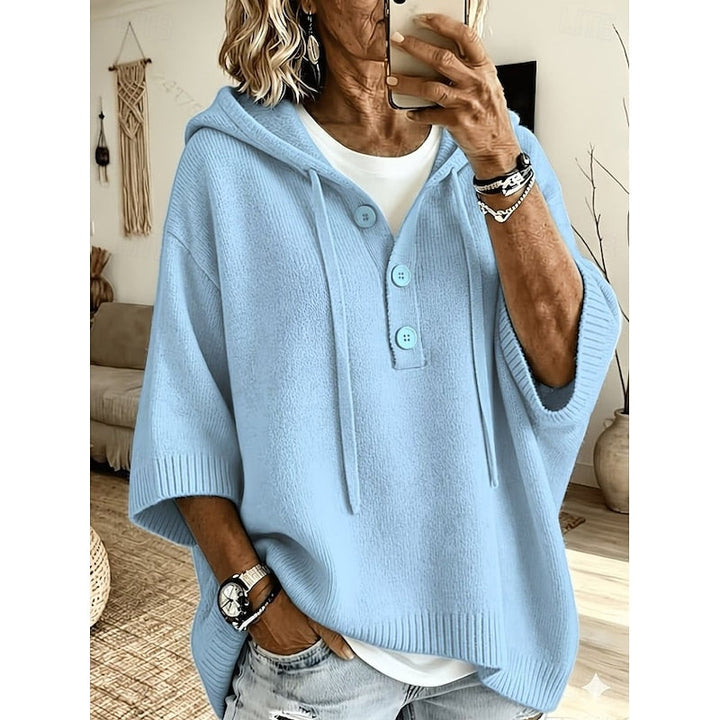 Juliana | Relaxed Hooded Button Sweater