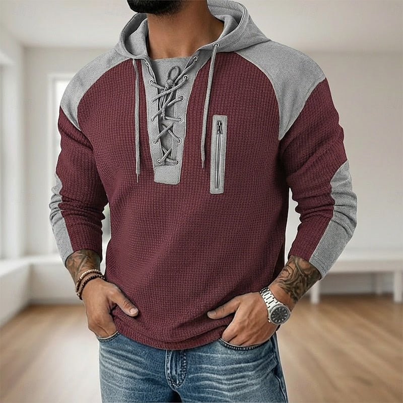 Redford | Lace-Up Hooded Sweater