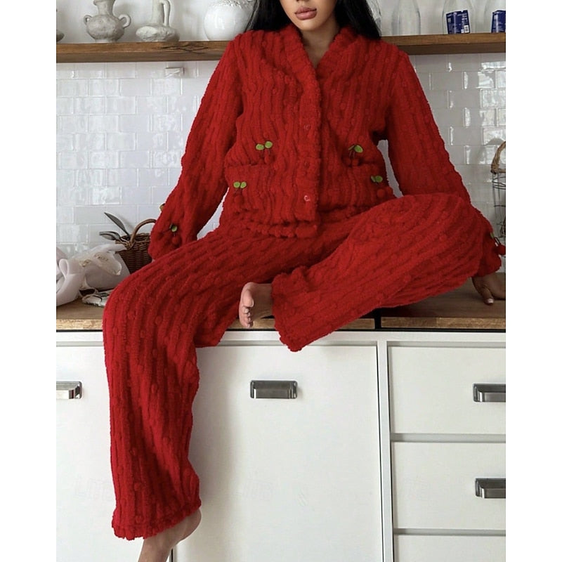 Annette | Cozy Cherry Two-Piece Set