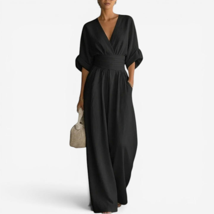 Kendra | Elegant V-Neck Wide Sleeve Jumpsuit