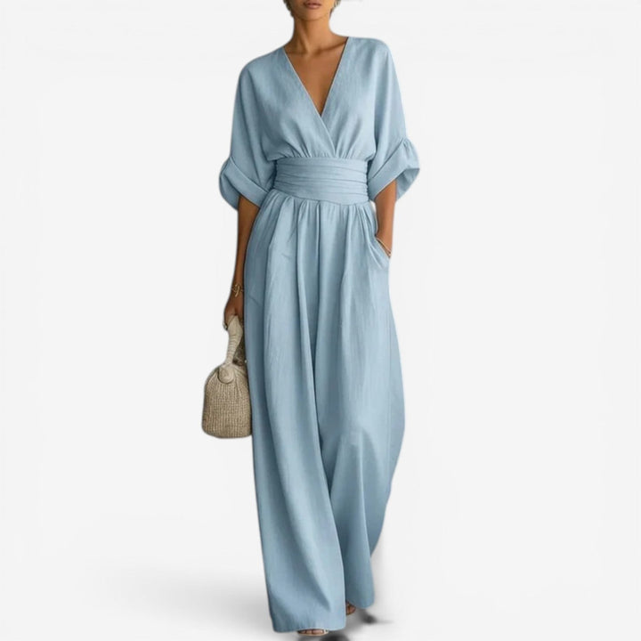 Kendra | Elegant V-Neck Wide Sleeve Jumpsuit