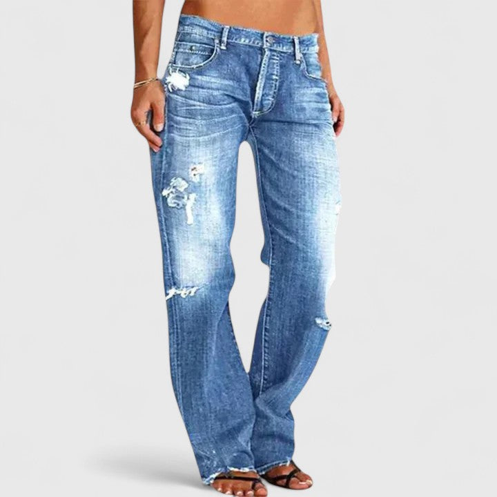 Emma | Stylish Rugged Wide-Leg Jeans