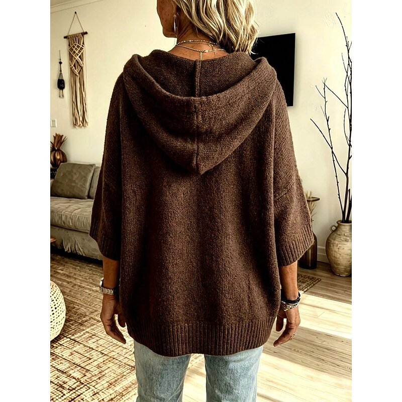Maureen | Cozy Hooded Open-Front Cardigan