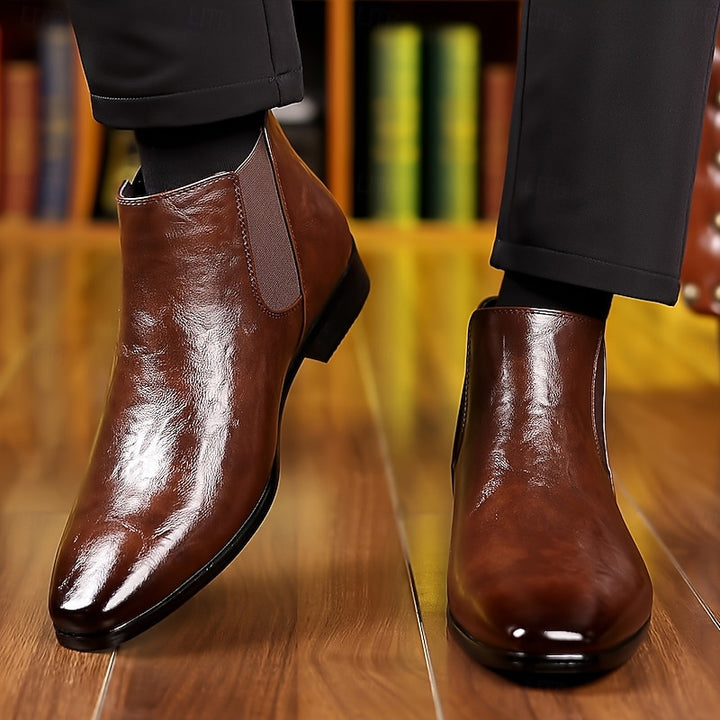 Gareth | Polished Ankle Chelsea Boots