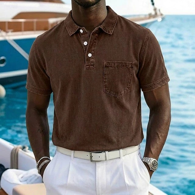 Nolan | Vintage Pocket Polo Shirt