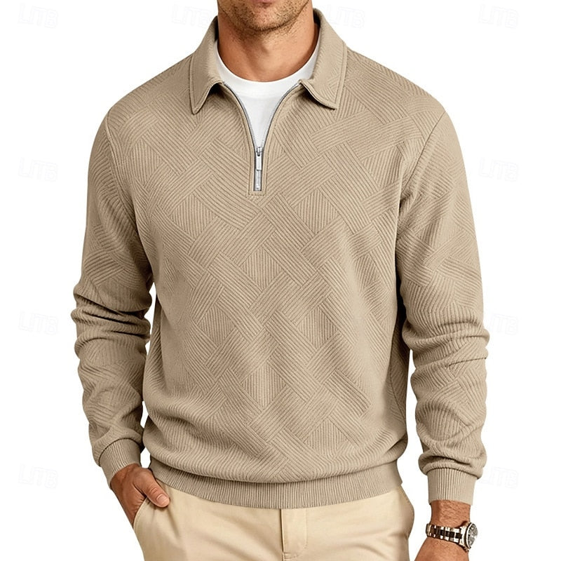 Anders | Refined Textured Quarter-Zip Pullover