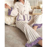 Whitney | Cozy Ruffle-Trim Two-Piece Set
