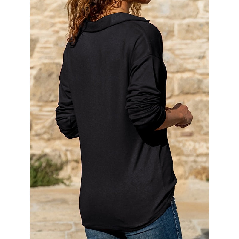 Elodie | Relaxed Quarter-Zip Collared Top