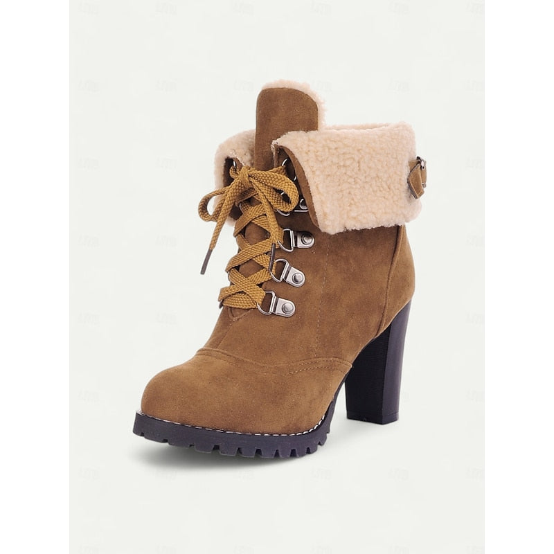 Heidi | Cozy Lace-Up Heeled Winter Boots
