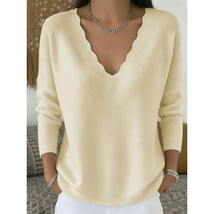 Paige | Scalloped V-Neck Halloween Sweater