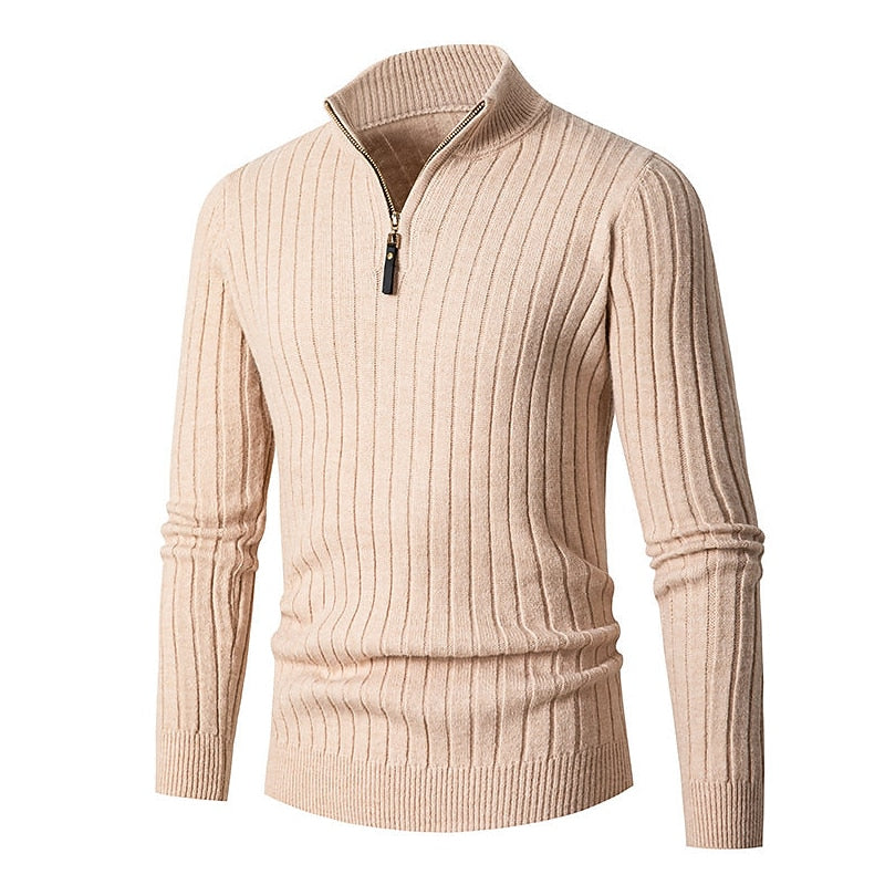 Reuben | Quarter-Zip Ribbed Sweater