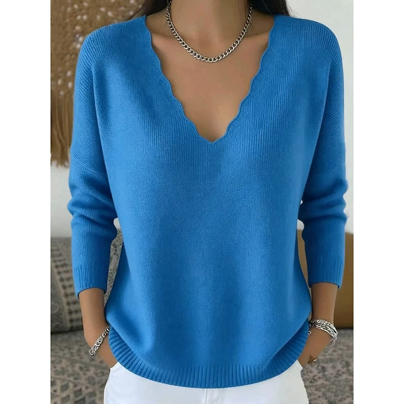 Paige | Scalloped V-Neck Halloween Sweater