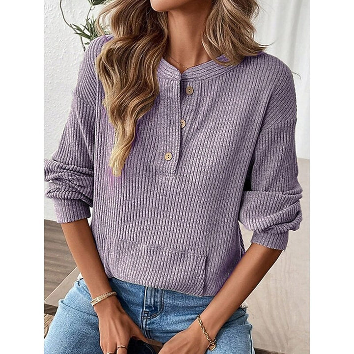 Tabitha | Textured Button-Neck Top