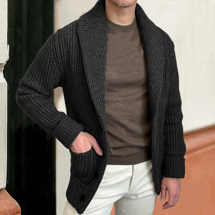 Elias | Shawl Collar Ribbed Cardigan