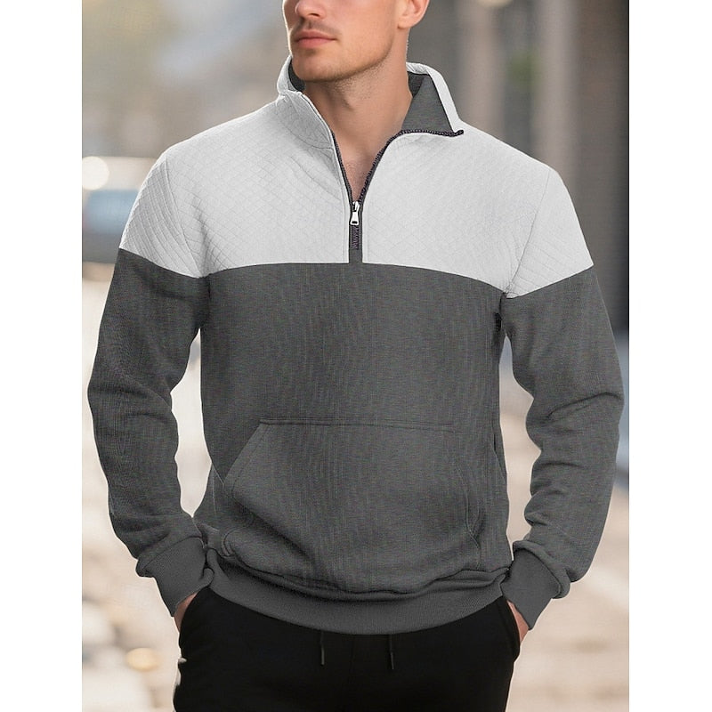 Gordon | Colour-Block Quarter-Zip Pullover