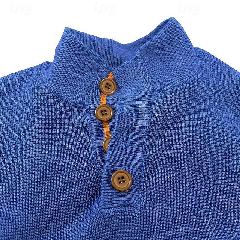 Wade | Button-Neck Textured Sweater