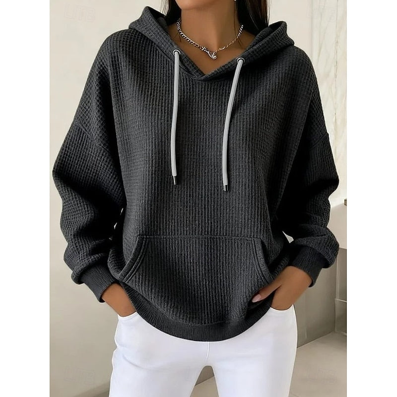 Marion | Relaxed Waffle-Knit Hoodie