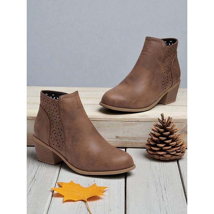 Cassandra | Cutout Block-Heel Ankle Boots