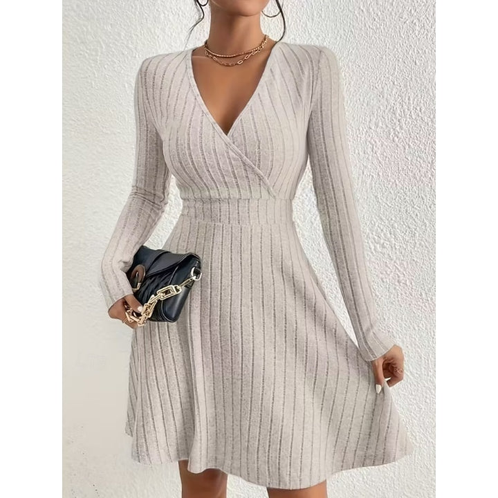 Annette | Wrap-Front A-Line Sweater Dress