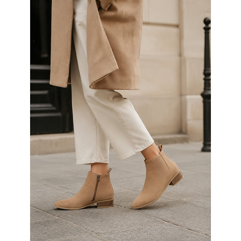 Faye | Pointed-Toe Block Heel Ankle Boots