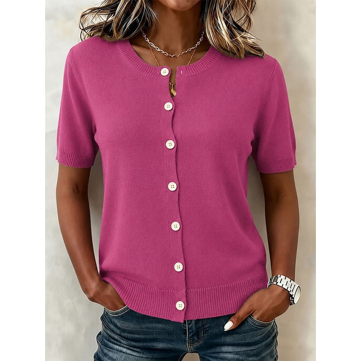 Tamsin | Button-Front Short-Sleeve Top