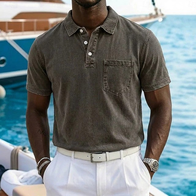 Nolan | Vintage Pocket Polo Shirt