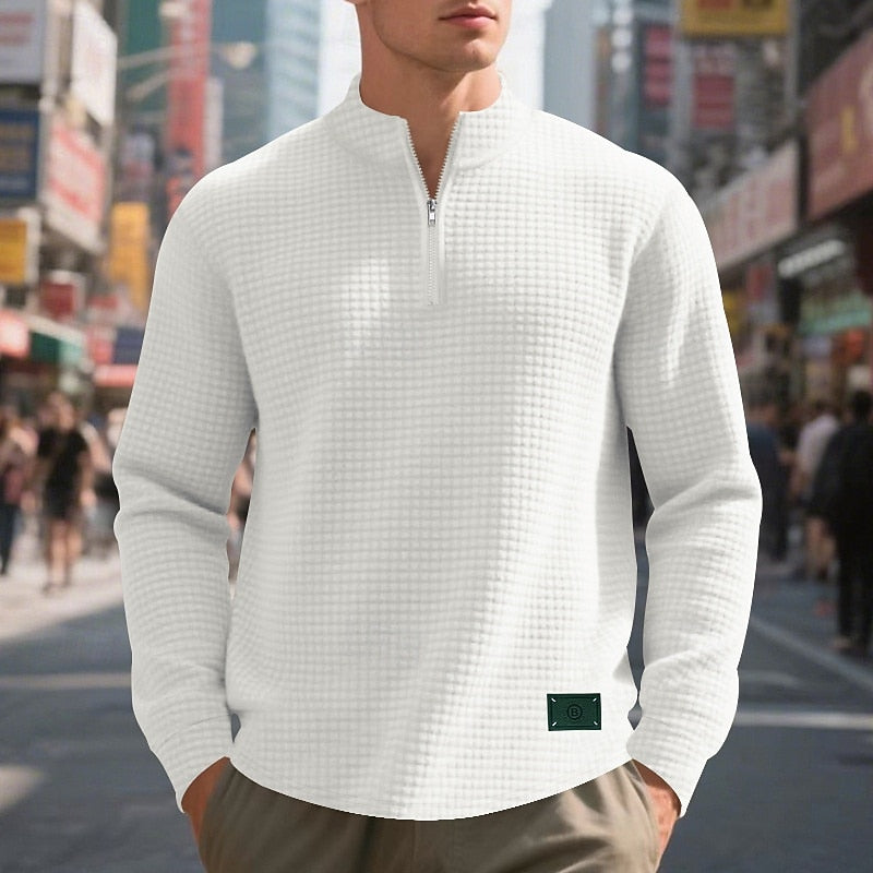 Rylan | Quarter-Zip Waffle-Textured Sweater