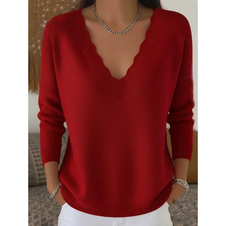 Paige | Scalloped V-Neck Halloween Sweater