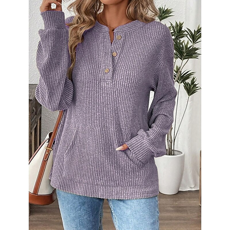 Tabitha | Textured Button-Neck Top